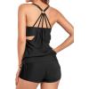 imageHolipick Two Piece Tankini Swimsuits for Women Tummy Control Bathing Suit Blouson Tankini Top with Sporty Boy Shorts 2025Black