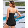 imageHolipick Two Piece Tankini Swimsuits for Women Tummy Control Bathing Suit Blouson Tankini Top with Sporty Boy Shorts 2025Black With Pocket