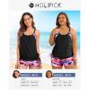 imageHolipick Two Piece Tankini Swimsuits for Women Tummy Control Bathing Suit Blouson Tankini Top with Sporty Boy Shorts 2025Flamingo