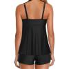 imageHolipick Two Piece Tankini Swimsuits for Women Tummy Control Bathing Suits Flowy Tankini Top with Boy ShortsBlack