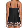 imageHolipick Two Piece Tankini Swimsuits for Women Tummy Control Bathing Suits Flowy Tankini Top with Boy ShortsBlack Leopard