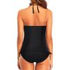imageHolipick Two Piece Tankini Swimsuits for Women Tummy Control Bathing Suits Halter Tankini Top with Bikini BottomBlack