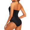 imageHolipick Two Piece Tankini Swimsuits for Women Tummy Control Bathing Suits Halter Tankini Top with Bikini BottomBlack