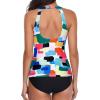 imageHolipick Two Piece Tankini Swimsuits for Women Tummy Control Bathing Suits High Neck Tankini Tops with Bikini BottomColor Block