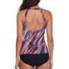 imageHolipick Two Piece Tankini Swimsuits for Women Tummy Control Bathing Suits High Neck Tankini Tops with Bikini BottomColorful Striped