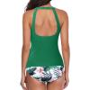 imageHolipick Two Piece Tankini Swimsuits for Women Tummy Control Bathing Suits High Neck Tankini Tops with Bikini BottomGreen