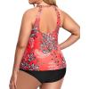 imageHolipick Two Piece Tankini Swimsuits for Women Tummy Control Bathing Suits High Neck Tankini Tops with Bikini BottomRed