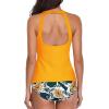 imageHolipick Two Piece Tankini Swimsuits for Women Tummy Control Bathing Suits High Neck Tankini Tops with Bikini BottomYellow