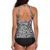 imageHolipick Two Piece Tankini Swimsuits for Women Tummy Control Bathing Suits High Neck Tankini Tops with Bikini BottomZebra