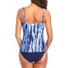 imageHolipick Two Piece Underwire Tankini Swimsuits for Women Tummy Control Tankini Top Bandeau Bathing Suits with BottomBlue Tie Dye
