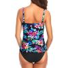 imageHolipick Two Piece Underwire Tankini Swimsuits for Women Tummy Control Tankini Top Bandeau Bathing Suits with BottomColorful Floral