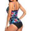 imageHolipick Two Piece Underwire Tankini Swimsuits for Women Tummy Control Tankini Top Bandeau Bathing Suits with BottomColorful Floral