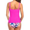 imageHolipick Two Piece Underwire Tankini Swimsuits for Women Tummy Control Tankini Top Bandeau Bathing Suits with BottomPink Flower