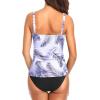 imageHolipick Two Piece Underwire Tankini Swimsuits for Women Tummy Control Tankini Top Bandeau Bathing Suits with BottomWhite Leaf