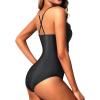 imageHolipick Women One Piece Swimsuit Tummy Control Bathing Suits High Neck Halter SwimwearBlack