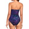 imageHolipick Women Strapless Bandeau One Piece Swimsuits Sexy Mesh Cutout Bathing Suits Tummy Control SwimwearStarry Sky
