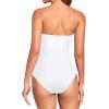 imageHolipick Women Strapless Bandeau One Piece Swimsuits Sexy Mesh Cutout Bathing Suits Tummy Control SwimwearWhite 1
