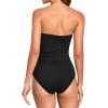 imageHolipick Women Strapless One Piece Swimsuits Tummy Control Bandeau Tube Top Bathing Suits Slimming SwimwearBlack
