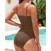 imageHolipick Women Strapless One Piece Swimsuits Tummy Control Bandeau Tube Top Bathing Suits Slimming SwimwearBrown