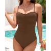 imageHolipick Women Strapless One Piece Swimsuits Tummy Control Bandeau Tube Top Bathing Suits Slimming SwimwearBrown
