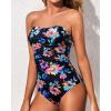 imageHolipick Women Strapless One Piece Swimsuits Tummy Control Bandeau Tube Top Bathing Suits Slimming SwimwearColorful Floral