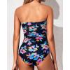 imageHolipick Women Strapless One Piece Swimsuits Tummy Control Bandeau Tube Top Bathing Suits Slimming SwimwearColorful Floral