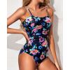 imageHolipick Women Strapless One Piece Swimsuits Tummy Control Bandeau Tube Top Bathing Suits Slimming SwimwearColorful Floral