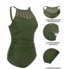 imageHolipick Women Tummy Control One Piece Swimsuit Modest Bathing Suit Full Coverage High Neck SwimwearArmy Green