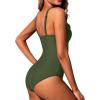 imageHolipick Women Tummy Control One Piece Swimsuit Modest Bathing Suit Full Coverage High Neck SwimwearArmy Green