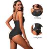 imageHolipick Women Tummy Control One Piece Swimsuit Modest Bathing Suit Full Coverage High Neck SwimwearBlack