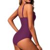 imageHolipick Women Tummy Control One Piece Swimsuit Modest Bathing Suit Full Coverage High Neck SwimwearDark Purple