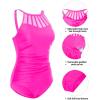 imageHolipick Women Tummy Control One Piece Swimsuit Modest Bathing Suit Full Coverage High Neck SwimwearHot Pink