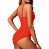 imageHolipick Women Tummy Control One Piece Swimsuit Modest Bathing Suit Full Coverage High Neck SwimwearRed