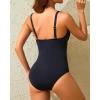 imageHolipick Women Tummy Control One Piece Swimsuit Slimming Bathing Suit Push up Twist SwimwearBlack