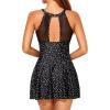 imageHolipick Womens One Piece Swim Dress High Neck Swimsuit Tummy Control Halter Modest Skirt Bathing Suits Long SwimdressBlack and White Polka Dot