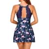 imageHolipick Womens One Piece Swim Dress High Neck Swimsuit Tummy Control Halter Modest Skirt Bathing Suits Long SwimdressTie Dye