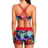 imageHolipick 3 Piece Tankini Swimsuits for Women Tummy Control Bathing Suits Swim Tank Top with Bra Boy Shorts Teen SwimwearRed Floral