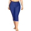 imageHolipick Plus Size Swim Pants for Women Swim Capris High Waisted Swim Leggings UPF 50 Long Swim ShortsGrey Cross