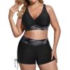 imageHolipick Plus Size Tankini Swimsuits  Women 3 Piece Bathing Suits Tummy Control with Shorts Tank Top with Sports Bra 12 PlusCamo