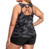 imageHolipick Plus Size Tankini Swimsuits  Women 3 Piece Bathing Suits Tummy Control with Shorts Tank Top with Sports Bra 12 PlusCamo
