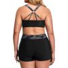 imageHolipick Plus Size Tankini Swimsuits  Women 3 Piece Bathing Suits Tummy Control with Shorts Tank Top with Sports Bra 12 PlusCamo