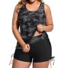 imageHolipick Plus Size Tankini Swimsuits  Women 3 Piece Bathing Suits Tummy Control with Shorts Tank Top with Sports Bra 12 PlusCamo