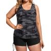 imageHolipick Plus Size Tankini Swimsuits  Women 3 Piece Bathing Suits Tummy Control with Shorts Tank Top with Sports Bra 12 PlusCamo