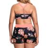 imageHolipick Plus Size Tankini Swimsuits  Women 3 Piece Bathing Suits Tummy Control with Shorts Tank Top with Sports Bra 12 PlusOrange Floral
