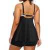 imageHolipick Plus Size Tankini Swimsuits for Women Two Piece Tummy Control Bathing Suits Flowy Tankini Top with ShortsBlack Striped