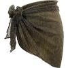imageHolipick Shiny Sarong Coverups for Women Bathing Suit Wrap Skirt Swimsuit Beach Bikini Cover UpBlack Gold