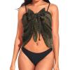 imageHolipick Shiny Sarong Coverups for Women Bathing Suit Wrap Skirt Swimsuit Beach Bikini Cover UpBlack Gold