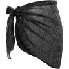 imageHolipick Shiny Sarong Coverups for Women Bathing Suit Wrap Skirt Swimsuit Beach Bikini Cover UpBlack Silver
