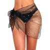 imageHolipick Shiny Sarong Coverups for Women Bathing Suit Wrap Skirt Swimsuit Beach Bikini Cover UpBlackpearl