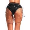 imageHolipick Shiny Sarong Coverups for Women Bathing Suit Wrap Skirt Swimsuit Beach Bikini Cover UpBlackpearl